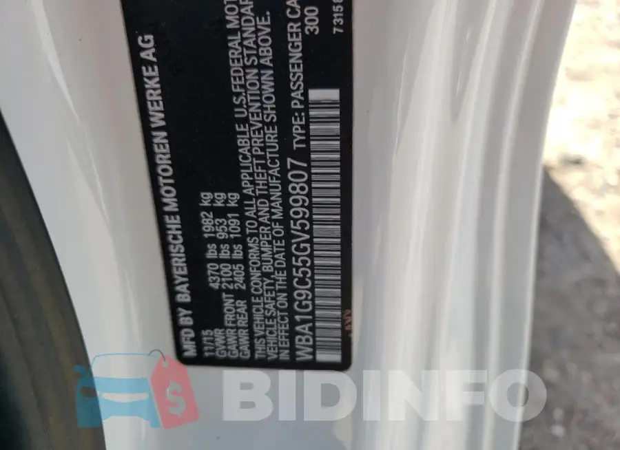 WBA1G9C55GV599807 Photo# 13