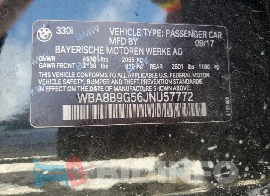 WBA8B9G56JNU57772 Photo# 12