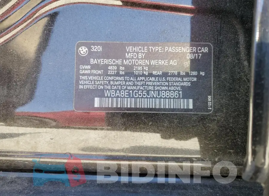 WBA8E1G55JNU88861 Photo# 12