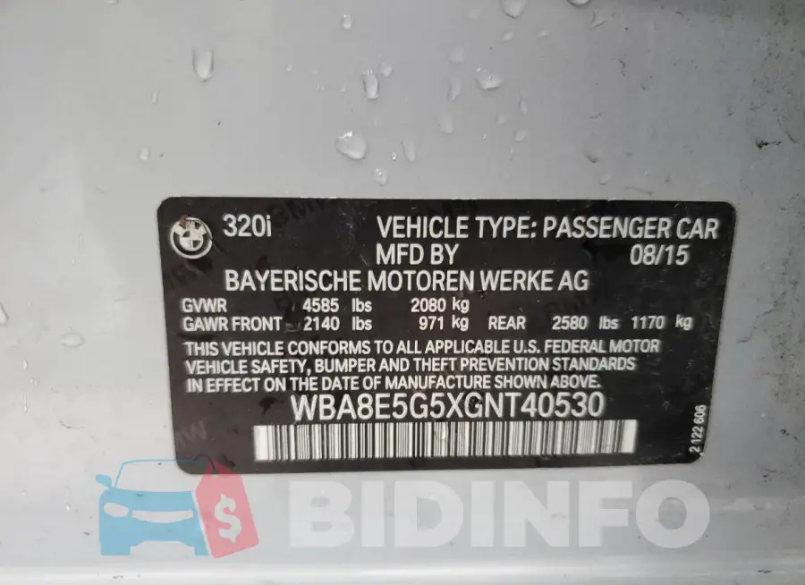 WBA8E5G5XGNT40530 Photo# 13