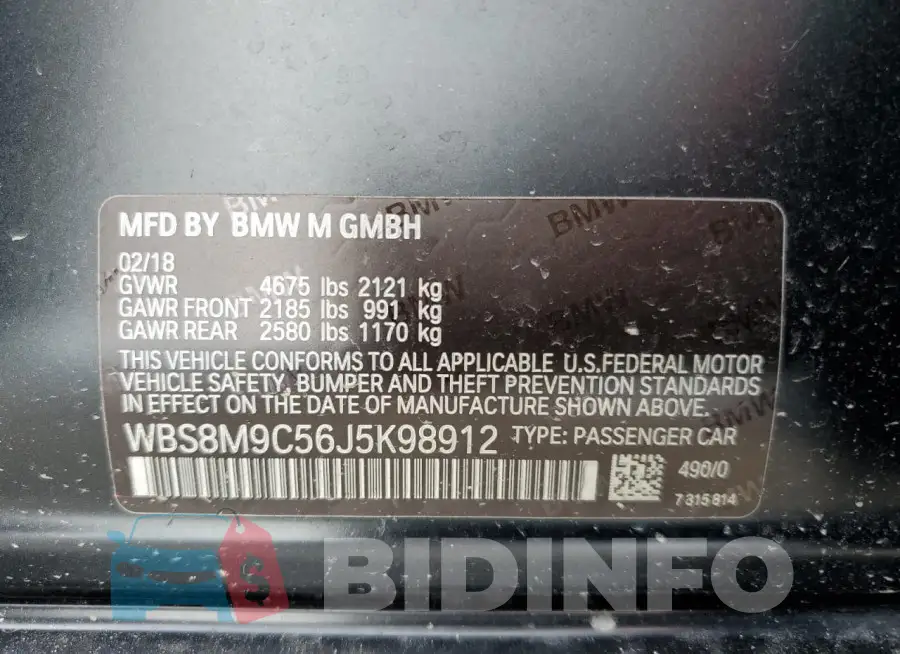 WBS8M9C56J5K98912 Photo# 12