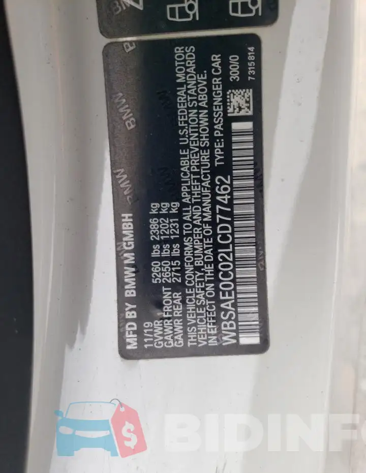 WBSAE0C02LCD77462 Photo# 12