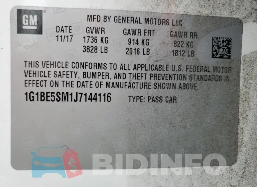 1G1BE5SM1J7144116 Photo# 12