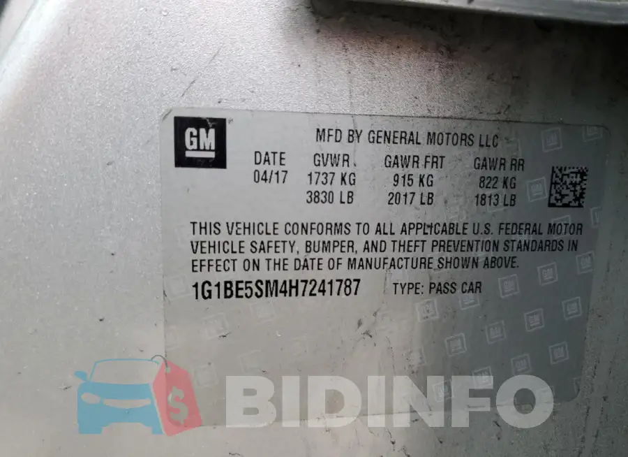 1G1BE5SM4H7241787 Photo# 12