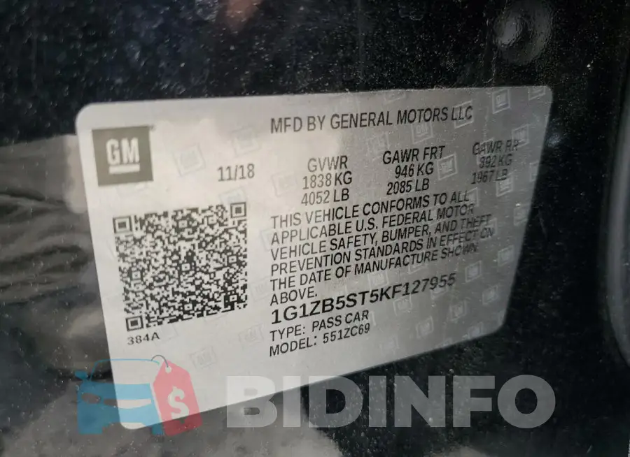 1G1ZB5ST5KF127955 Photo# 12