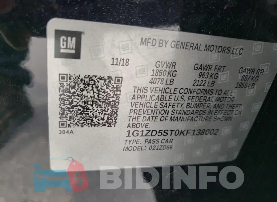 1G1ZD5ST0KF138002 Photo# 12