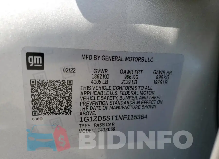 1G1ZD5ST1NF115364 Photo# 12