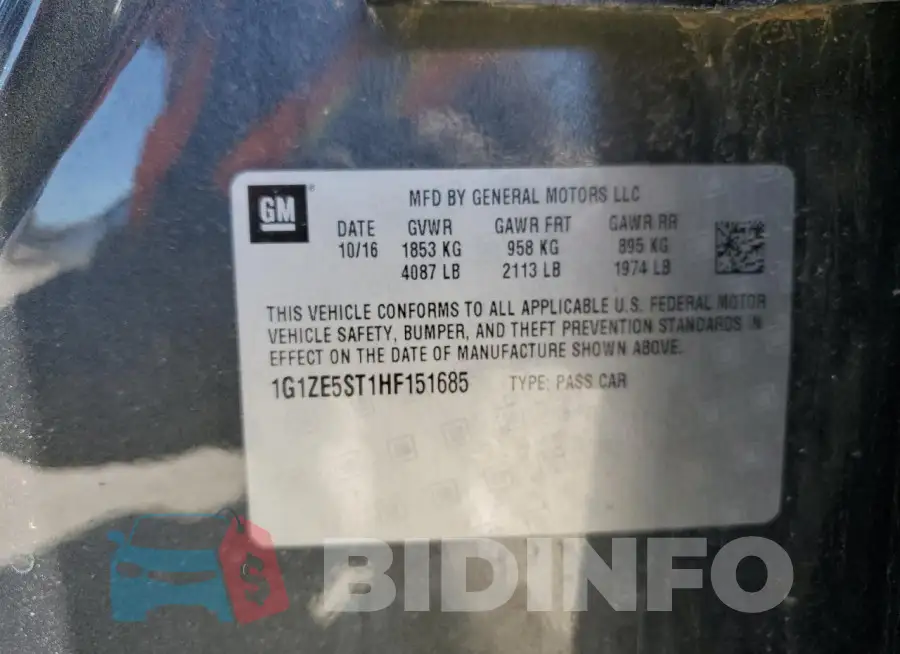1G1ZE5ST1HF151685 Photo# 13