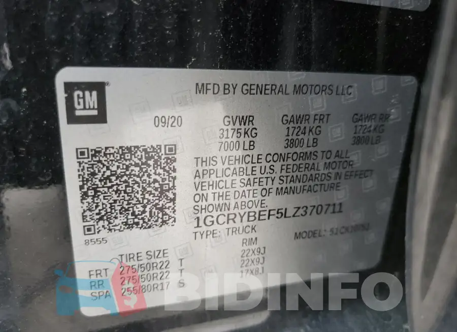 1GCRYBEF5LZ370711 Photo# 12