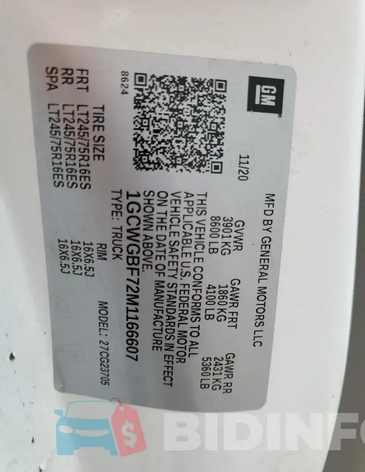 1GCWGBF72M1166607 Photo# 14