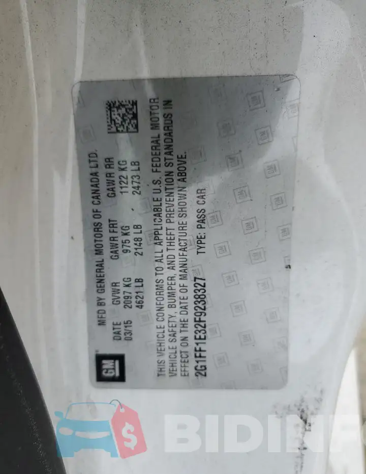 2G1FF1E32F9238327 Photo# 12