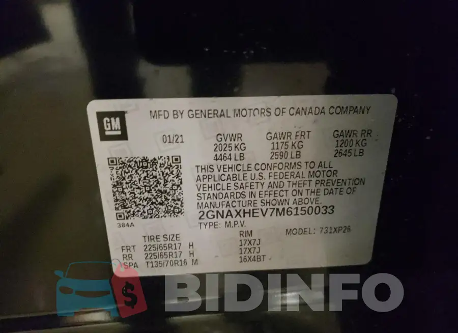 2GNAXHEV7M6150033 Photo# 14