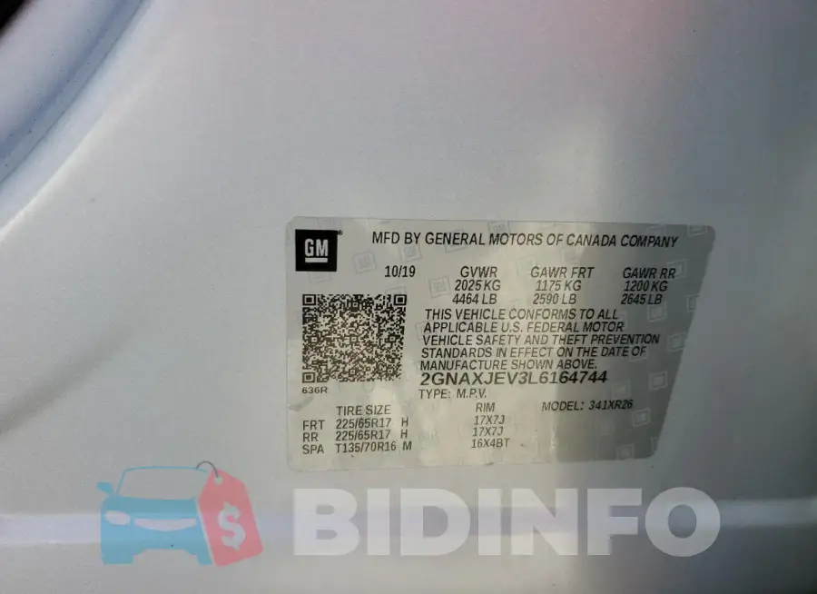 2GNAXJEV3L6164744 Photo# 12