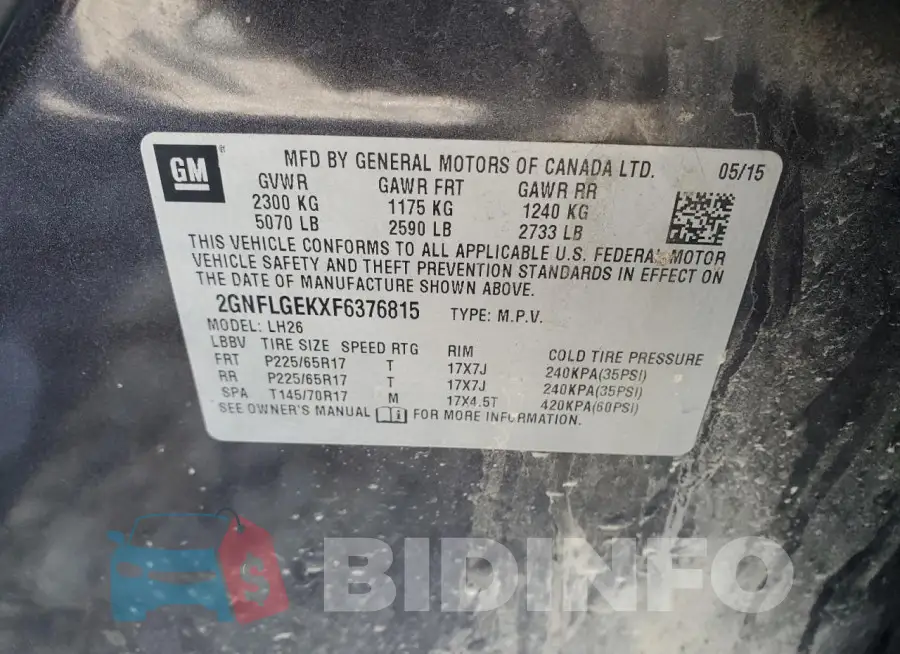 2GNFLGEKXF6376815 Photo# 13