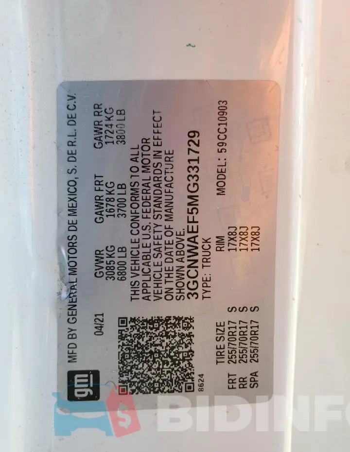 3GCNWAEF5MG331729 Photo# 12