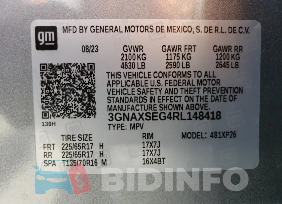 3GNAXSEG4RL148418 Photo# 13