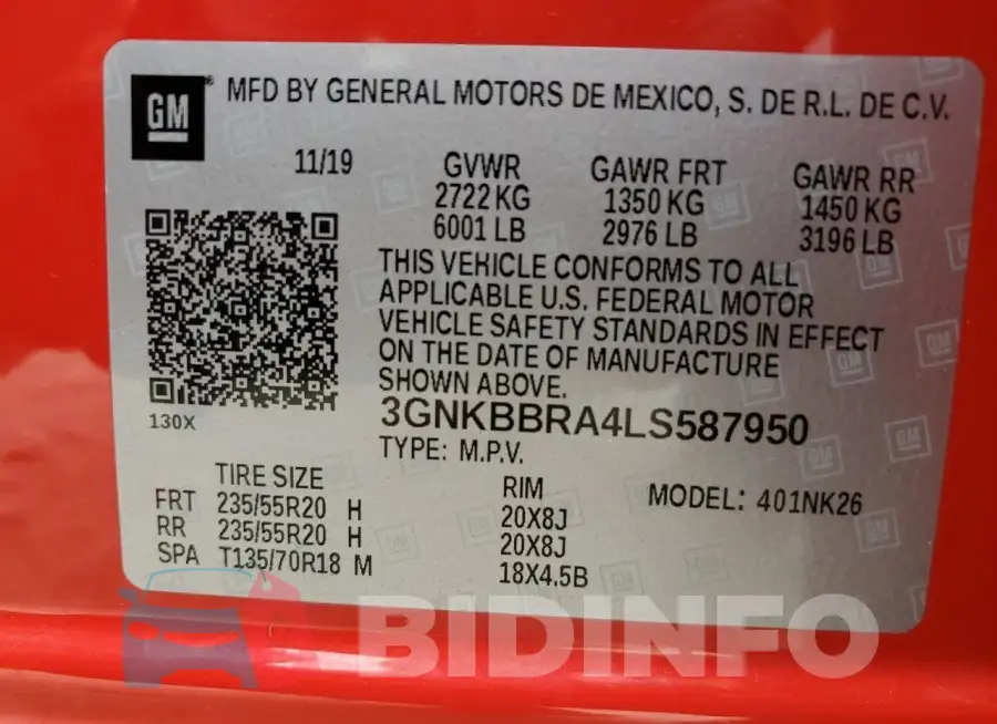 3GNKBBRA4LS587950 Photo# 12