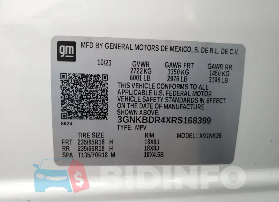 3GNKBDR4XRS168399 Photo# 12