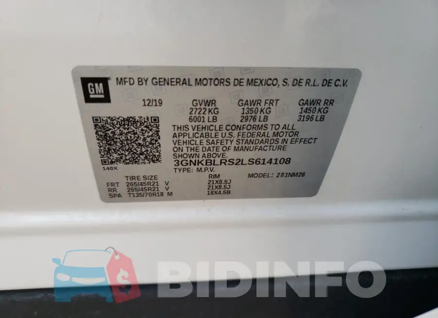3GNKBLRS2LS614108 Photo# 13