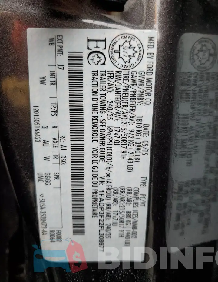 1FADP3F22FL308677 Photo# 13