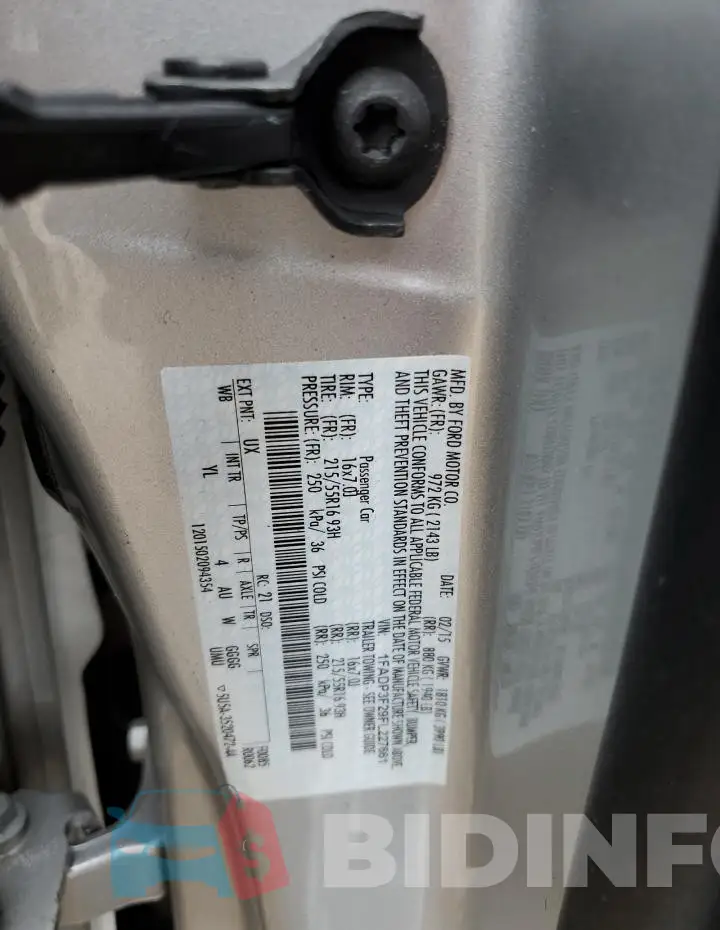 1FADP3F29FL227661 Photo# 12