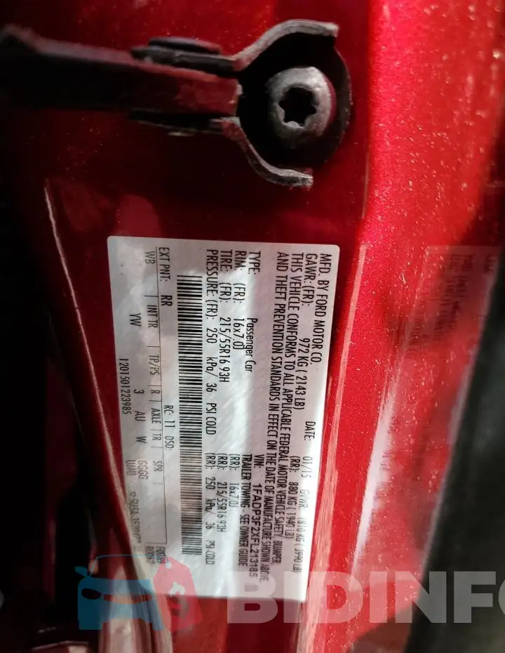 1FADP3F2XFL213185 Photo# 12