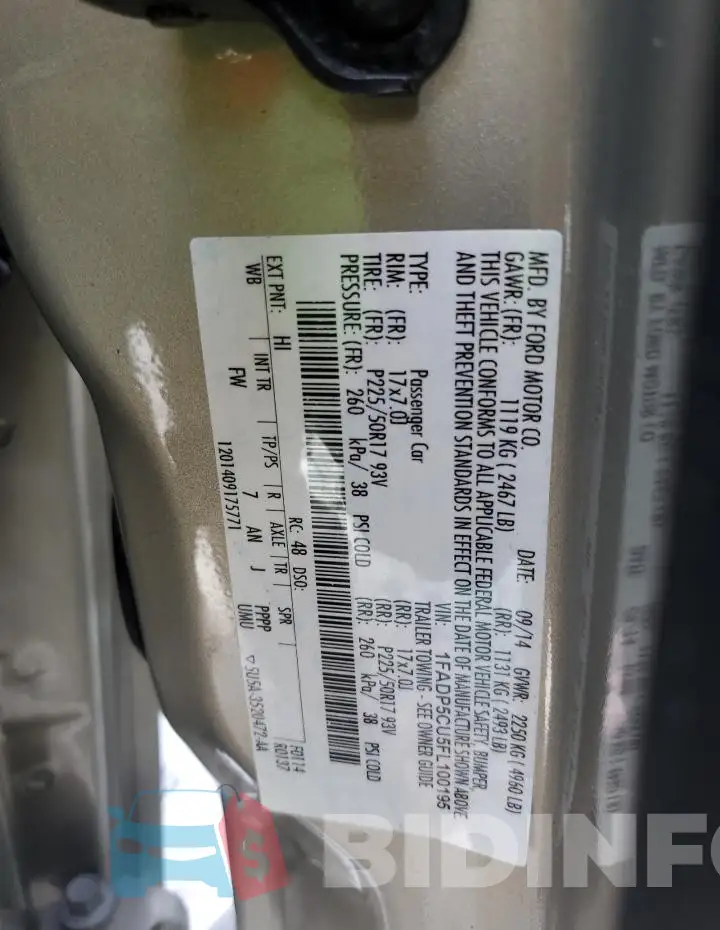 1FADP5CU5FL100195 Photo# 12