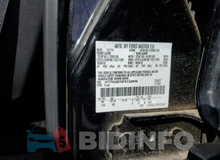 1FT7W2BT0FEC24994 Photo# 12