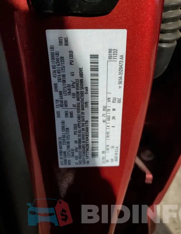 1FT7W2BTXKED66179 Photo# 12