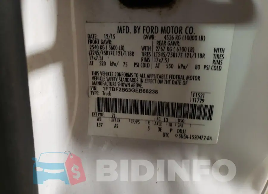 1FTBF2B63GEB66238 Photo# 13