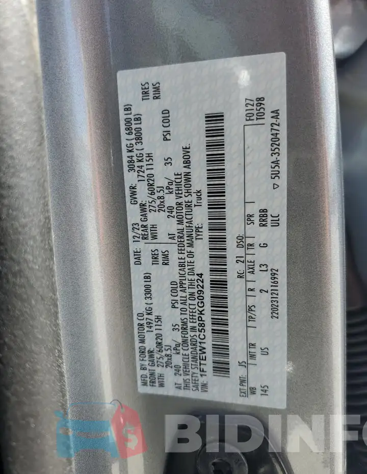 1FTEW1C58PKG09224 Photo# 12