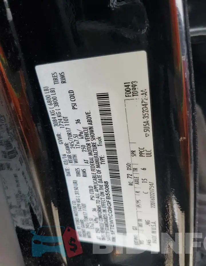 1FTEW1CG9GFB55088 Photo# 13