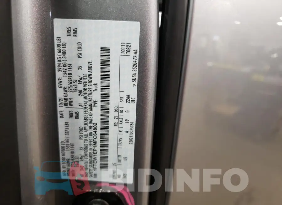 1FTEW1EP1MFC64802 Photo# 13