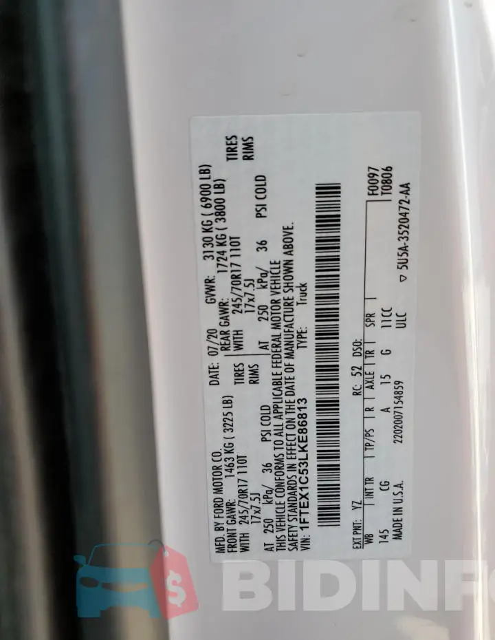 1FTEX1C53LKE86813 Photo# 12