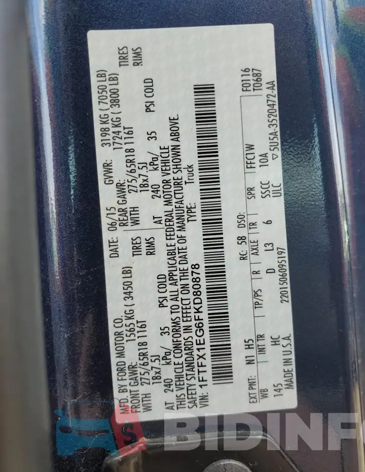 1FTFX1EG6FKD80878 Photo# 12