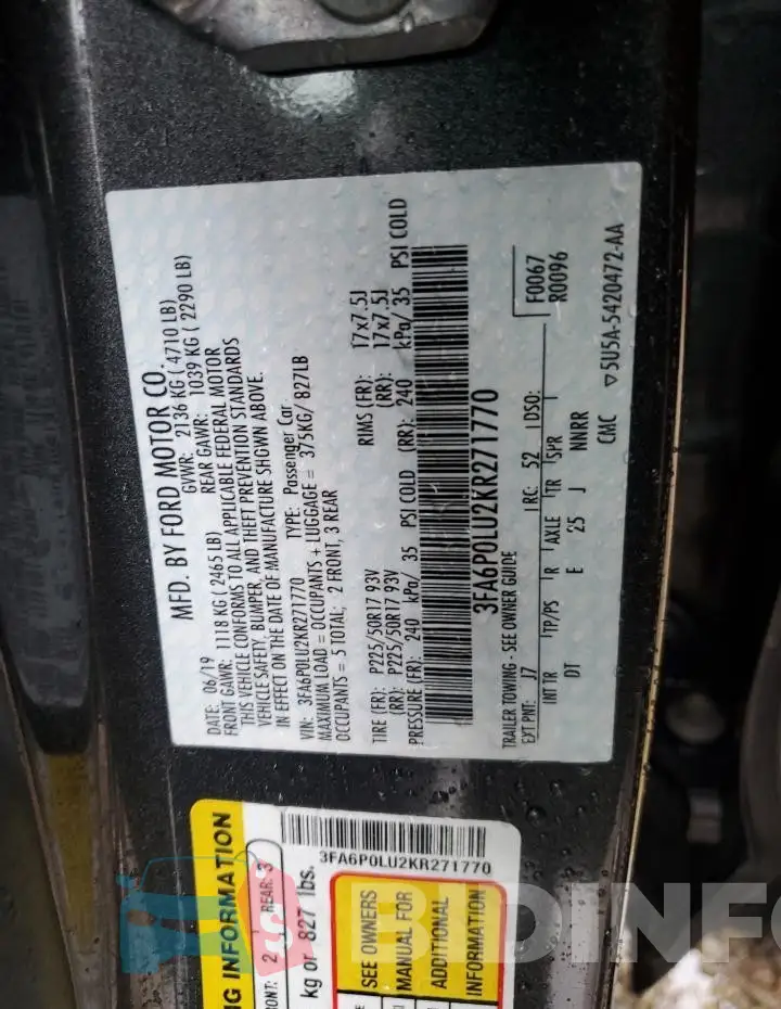 3FA6P0LU2KR271770 Photo# 13