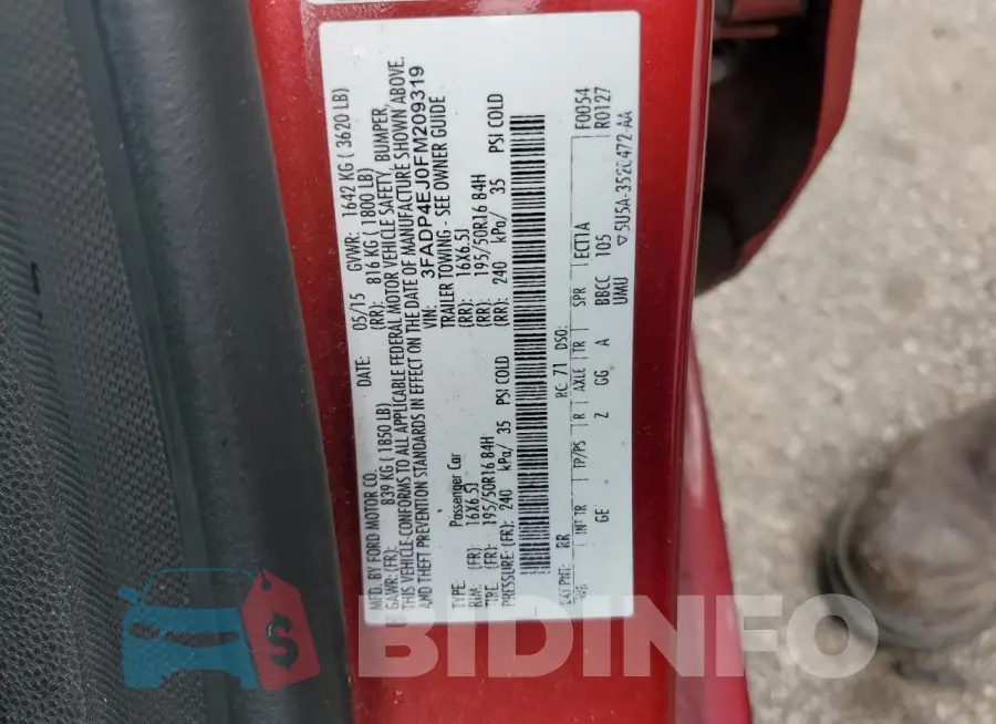 3FADP4EJ0FM209319 Photo# 12