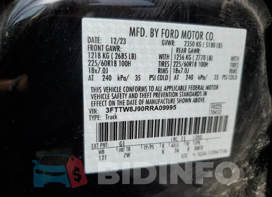 3FTTW8J90RRA09995 Photo# 12