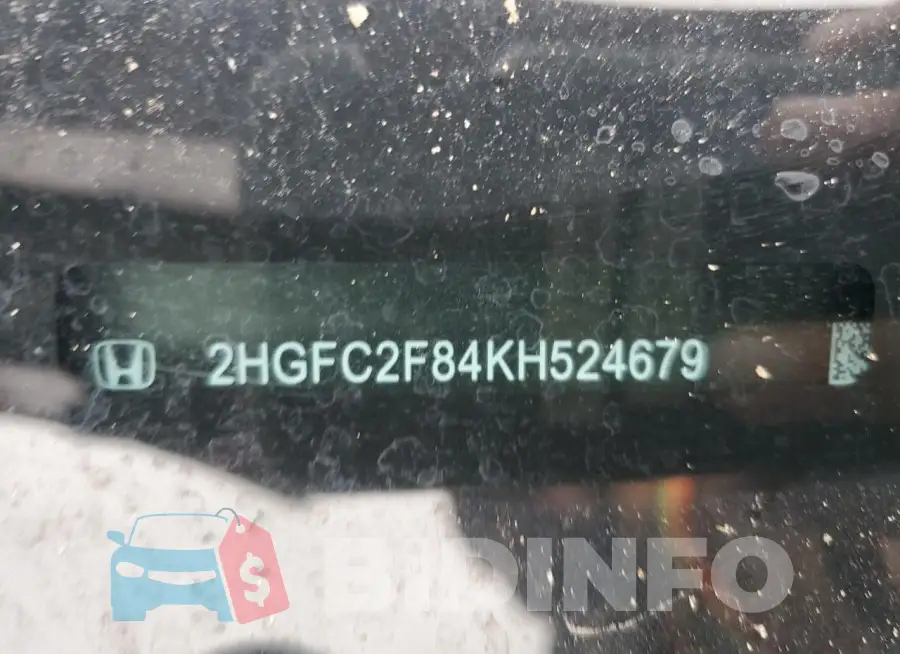 2HGFC2F84KH524679 Photo# 12