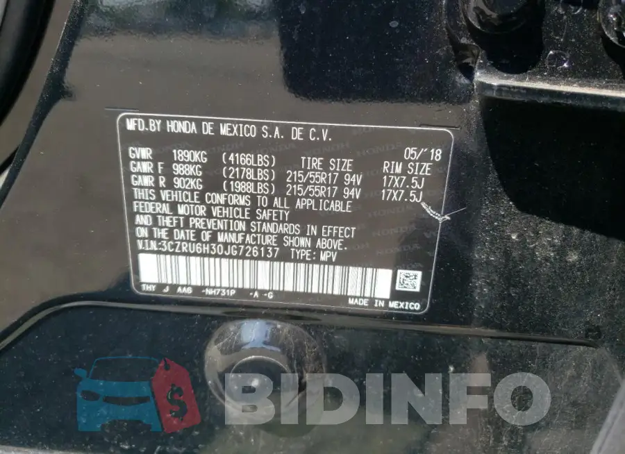 3CZRU6H30JG726137 Photo# 12