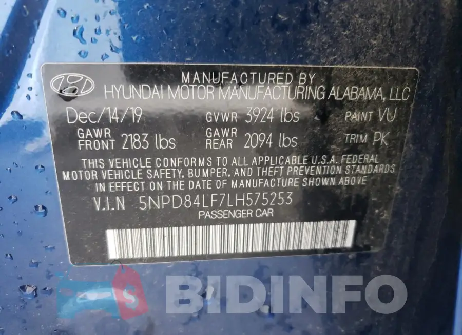 5NPD84LF7LH575253 Photo# 12