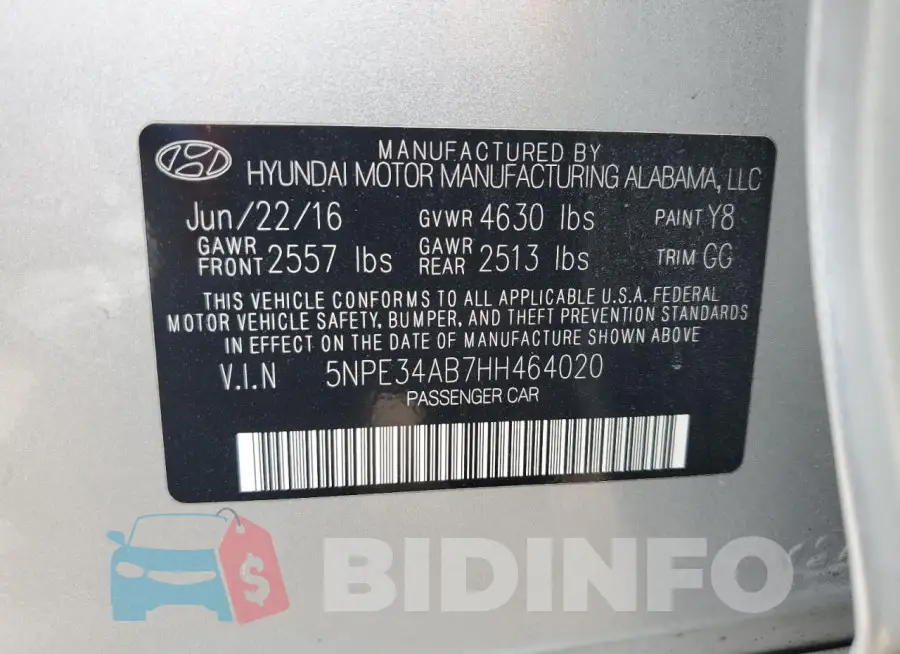 5NPE34AB7HH464020 Photo# 12