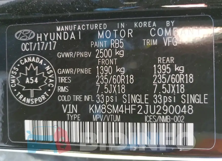 KM8SM4HF2JU290048 Photo# 13