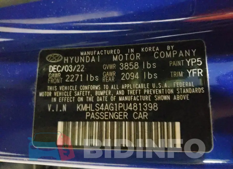 KMHLS4AG1PU481398 Photo# 13