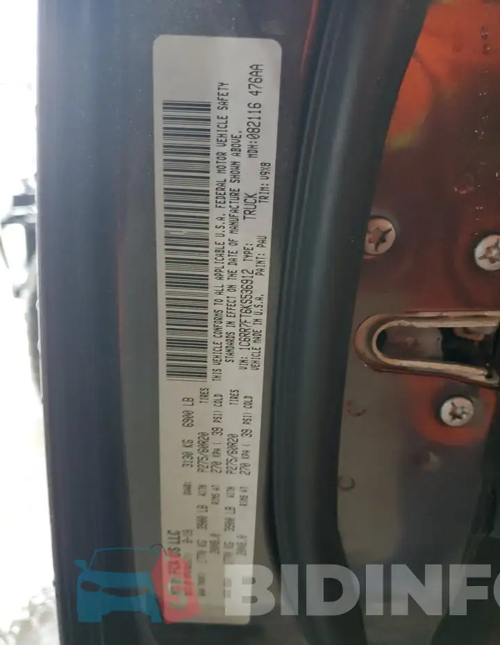 1C6RR7FT6KS536912 Photo# 13