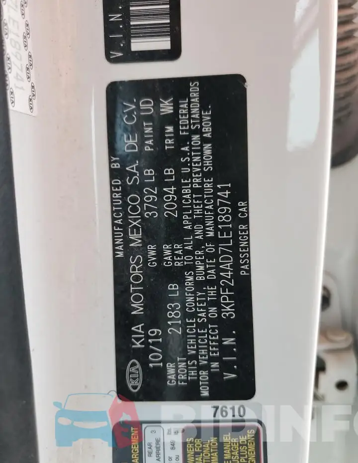 3KPF24AD7LE189741 Photo# 13
