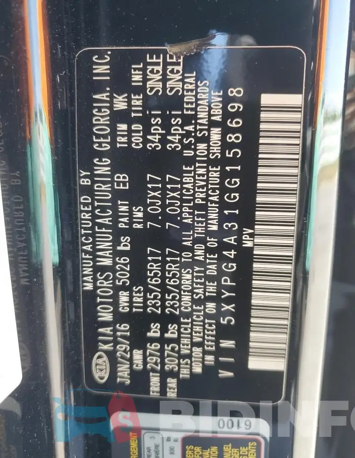 5XYPG4A31GG158698 Photo# 13