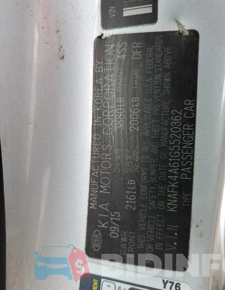 KNAFK4A61G5520362 Photo# 12
