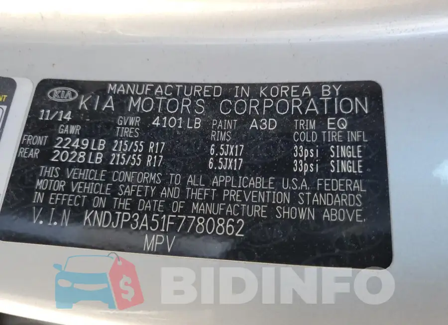 KNDJP3A51F7780862 Photo# 12