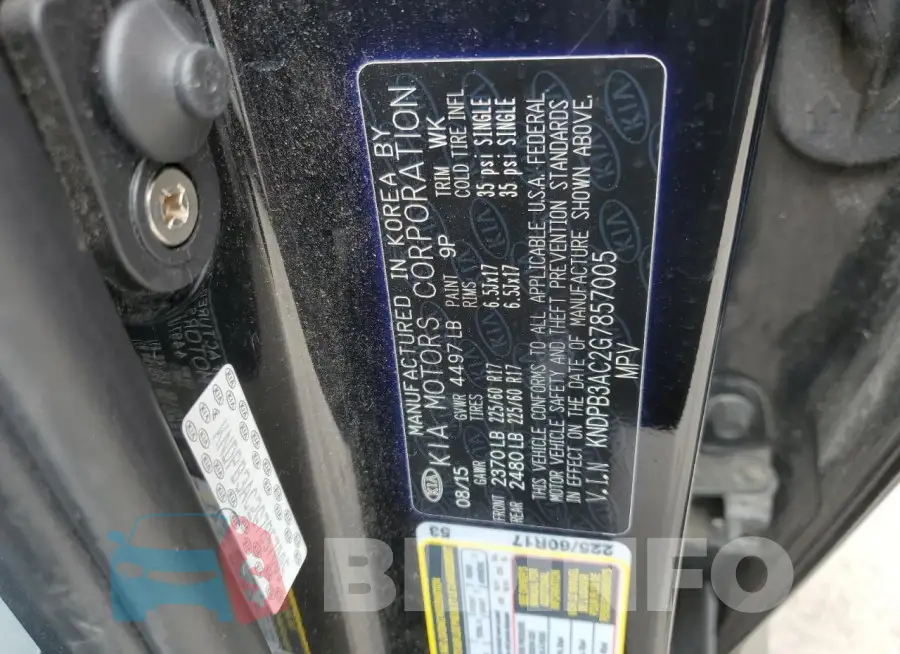 KNDPB3AC2G7857005 Photo# 13